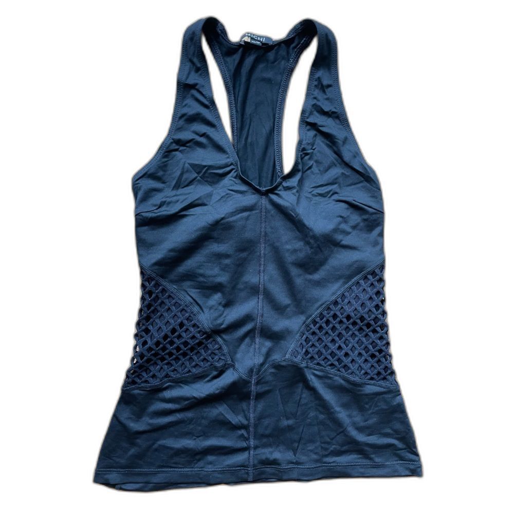 Michi black v-neck racerback workout/gym tank XS EUC
